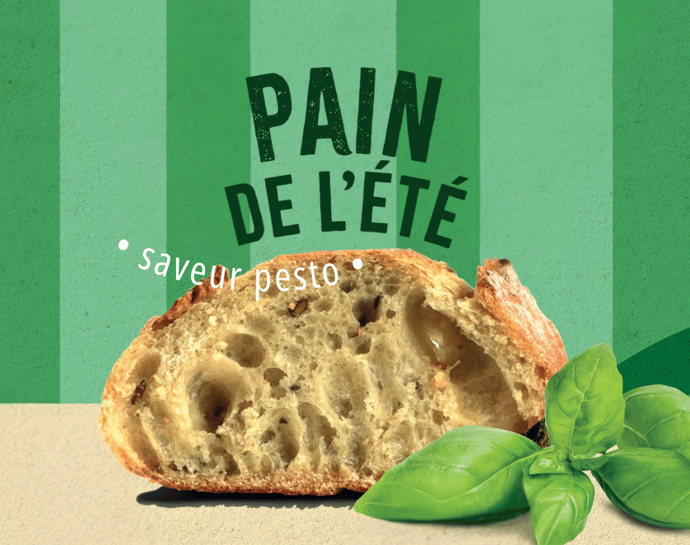 Le pain de l'été saveur pesto